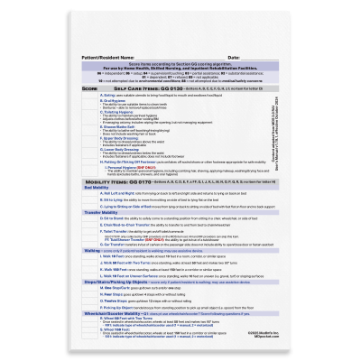5”x 8” ADL Performance Scoring Notepad 